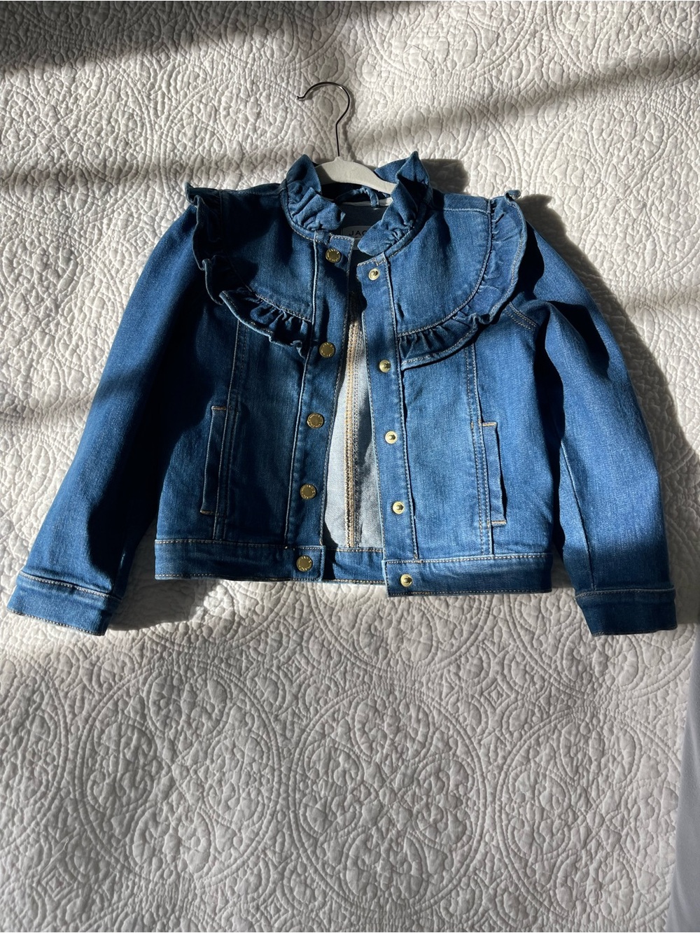 NWOT Janie and Jack Ruffle-Collar Denim Jacket - Blue